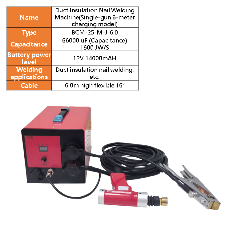 BCM-25 Specialized Welding Machine for Duct Insulation Nails, Air Conditioning Pipe Insulation Nails, Marine Nailing Machine, Dual Gun Lithium Battery Charger