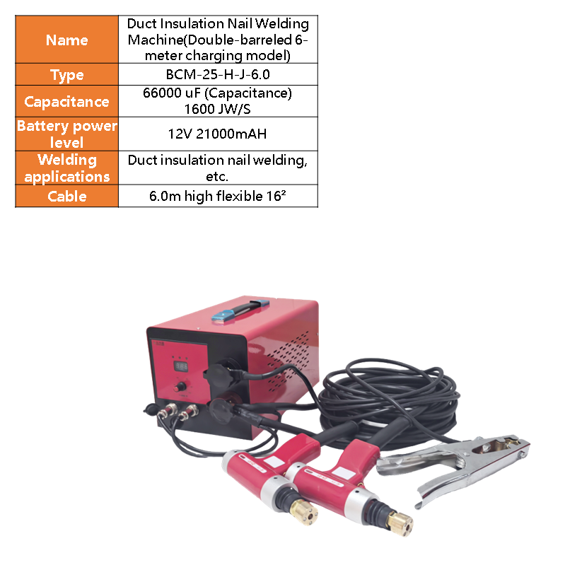 BCM-25 Specialized Welding Machine for Duct Insulation Nails, Air Conditioning Pipe Insulation Nails, Marine Nailing Machine, Dual Gun Lithium Battery Charger